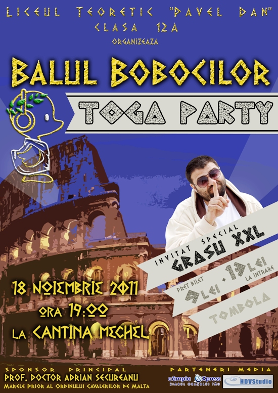 afis balul bobocilor toga party