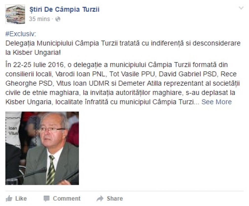 Delegația Municipiului C&acirc;mpia Turzii tratată cu indiferență şi desconsiderare la Kisber, Ungaria?