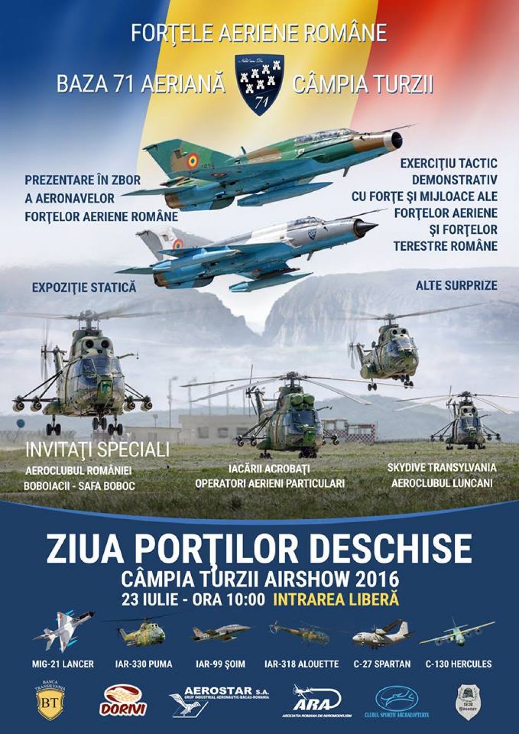 Ziua Porţilor Deschise la Baza 71 Aeriană &bdquo;General Emanoil Ionescu&rdquo; - 23 iulie 2016